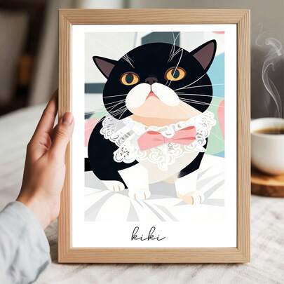 Personalized Valentine's Day Gift For Husband, Custom Couple Portrait Photo Wall Art Gift, Flat Illustration