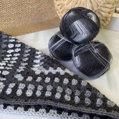 3 Packs Of 50g/Each, Total 150g 100% Australian Wool Evenly Dyed Yarn, Black White Gray 3 Colors, Simple Knitting Color Matching, Ideal For DIY Scarf And Hat Handmade Products