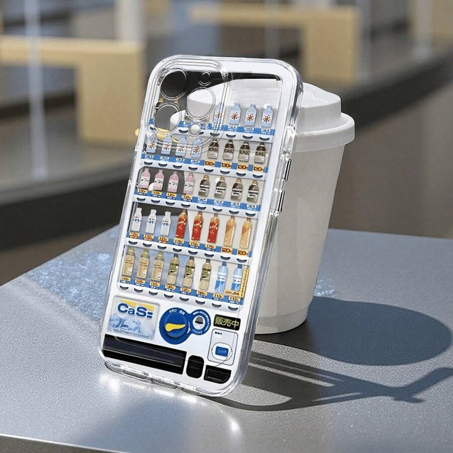1pc Phone Case: 1 Creative Supermarket Beverage Vending Machine UV Printed Precision Hole Phone Case, Anti-Slip Soft Shell Space TPU Material, Phone Case Suitable For 17 16 15 14 13 12 11 Pro Max 14 15 16 Plus Phone Case Valentine's Day Phone Cases Case 17 Pro Max Case 16 Case - Trong sáng - Xem 1