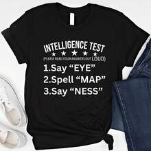 Camiseta divertida de prueba de inteligencia, camiseta de broma divertida, camiseta de humor para adultos, sudadera de prueba sarcástica, sudadera con capucha de broma inapropiada, camiseta ofensiva grosera - Negro 1 - Ver 1