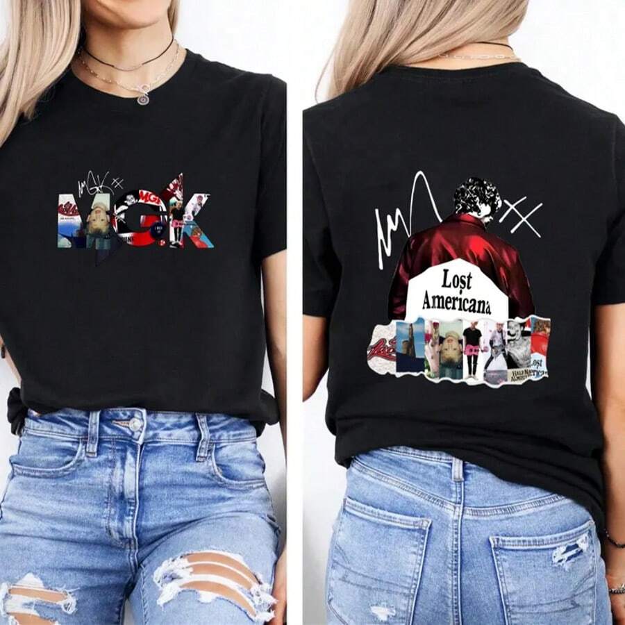 MGK Lost XX Americana Tour 2025-2026 Graphic T-Shirt, Hoodie, Sweatshirt - 黑色 - 查看 1