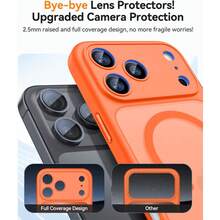 Magnetic For IPhone 17 Pro Max Case(6.9"), Upgraded [Full Camera Protection] [Compatible With Magsafe] [Translucent Matte] Shockproof Protective Phone Case, Orange - Orange - View 4