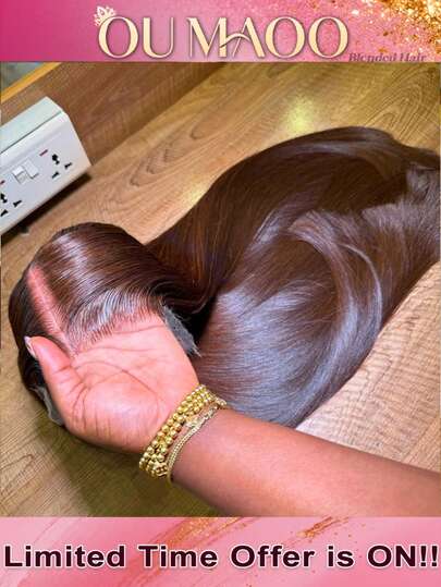 200% High Density Pre-Plucked Glueless Wig For Women, 13x6 13x4 5x5 HD Transparent Lace Front Wig Human Blended Hair Straight 8-34 Inch No Glue & Easy To Wear, Soft & Natural Look For Daily Style