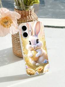 Easter Bunny & Egg Print Transparent Soft TPU Shockproof Phone Case, Cute Style, Suitable For Easter/Daily Use/Friend Gift. Compatible With IPhone 11/13 Pro Max/15/17/17 Pro Max & Galaxy S24 Ultra/S25 Ultra - Clear - View 4