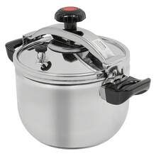 Druckherd, 7 L / 9 L / 11 L / 22 L Drucktopf, 201 Edelstahl Druckherd, Großkapazität Reiskocher Kochgeschirr mit zusammengesetztem Boden für Gas Elektrische Flachtopherde Einfach zu öffnen - Silber-11L - Übersicht 8