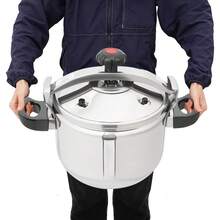 Druckherd, 7 L / 9 L / 11 L / 22 L Drucktopf, 201 Edelstahl Druckherd, Großkapazität Reiskocher Kochgeschirr mit zusammengesetztem Boden für Gas Elektrische Flachtopherde Einfach zu öffnen - Silber-22L - Übersicht 6