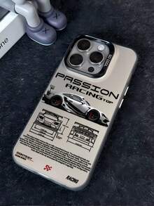 Stylish Racing Car Design Phone Case Compatible With IPhone 17 17 Air 16e 17 Air 16 15 14 13 12 11 Mini Pro Max Air X XR XSMAX 8 7 Plus, Matte Anti-Fall Protective Cover, Daily Use Anti-Collision Protective Case, Fashion Phone Accessories, Anti-Scratch Protective Shell, Tech Enthusiast Accessories - الأسود - مشاهدة 4