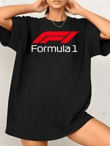 Women's Formula Racing Graphic Print T Shirt Sports Fan 100% Cotton Round Neck Tee Casual Style 1pcs They Are Excellent Gifts For Friends And Family - 黑色 - 查看 8