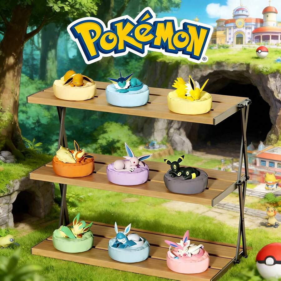 pokemon Pokémon Blind Boxes,Pokémon Series Figurines & Display Pieces,Pokémon Sleeping Poses Blind Box Series,Pokémon Plushies & Collector's Grade Figurines,Pokémon Series Eevee Family Sleeping Poses Display Blind Boxes 3D Figurines & Desktop Collectibles Pokémon Characters,(Randomly Packaged) - Multicolor - View 1