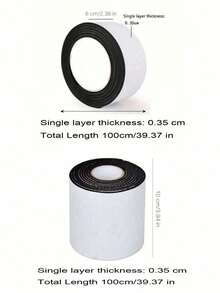 100厘米/卷 防滑隔音鞋底垫，高跟鞋降噪垫，自粘鞋洞修补工具配件 - 黑色 - 查看 3