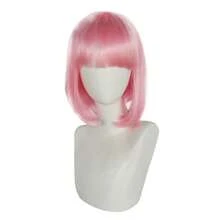 Kawaii Pink Bob Wig With Bangs Sleek Straight Synthetic Wig Y2K Style For Daily Wear Party Cosplay - Baby Pink - View 12