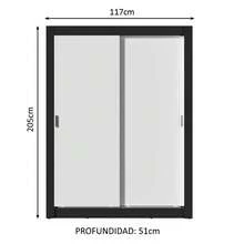 Ropero Madesa Dalas Plus 2 Puertas Corredizas 4 Cajones Color Negro y Blanco - Negro y Blanco - Ver 3