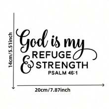 God Is My Refuge & Strength Psalm:1 Vinyl Decal - Waterproof, Easy-To-Apply Sticker, Laptops, - Durable, Glossy, Religious Theme, Ceramic Adhesive|Glossy Sticker|Waterproof Sticker - Trắng - Xem 8