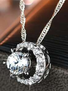 1件月亮浪漫元素女士吊坠项链，时尚颈链礼物 - 項鍊 - 查看 3