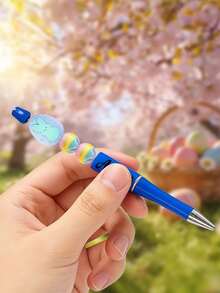 1 Custom Easter Egg Beaded Ballpoint Pen With Personalized Cute Text. Perfect As A Birthday Gift, Back-To-School Season Present, Unisex Ballpoint Pen, Anniversary Keepsake, Nurses' Day Gift - Multicolor - View 5