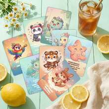 18Pcs Animal Virtue Inspirational Cards Set - "Octopus: Multitask With Grace", "Panda: Balance Is Key" Inspirational Quotes, For Vision Board, Journal & Gift For Mindful Teens - Multicolor - View 6