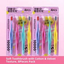 4pcs High Density Soft Bristle Toothbrushes, Suitable For Adults, Couples, Sensitive Gums, Home & Travel Use - Multicolor - View 13