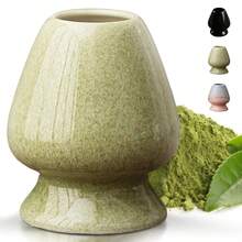 1个日式抹茶筅架，传统日式茶道陶瓷抹茶筅架，手工抹茶工具，适用于竹制抹茶筅。 - 彩色 - 查看 1