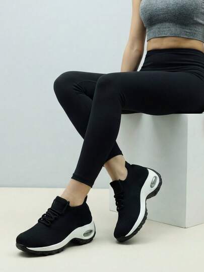 Women's White & Pink Slip-On Cushioned Casual Sports Shoes, Sneakers For Running, Workout, Dancing, Nursing, Platform Shoes