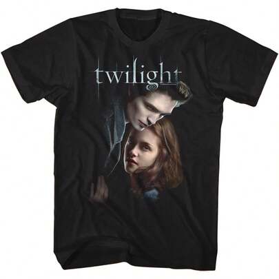 Men Clothes Twilight Saga Edward And Bella Adult Short Sleeve T-Shirt Twilight Saga Movie Graphic T-Shirt Cotton T-Shirt 100% Cotton T-Shirt Soft T-Shirt Men's Clothing