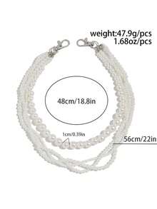 复古风3D圆形几何仿珍珠串珠多层裤链，哥特朋克高端质感，休闲简约，完美适用于街拍、摇滚嘻哈、派对、日常佩戴、情侣装，也是时尚男士项链的理想礼物。 - 褲鏈 - 查看 5