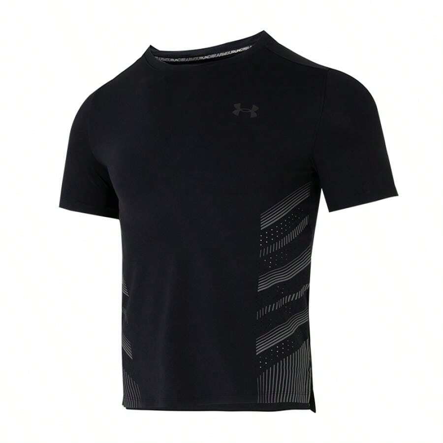 Under Armour Camiseta de Manga Curta Masculina UA LAUNCH ELITE GRAPHIC SS, Camiseta de Manga Curta Casual Minimalista Confortável para Uso Diário e Deslocamento 1376518-004 - Preto - Visão 1