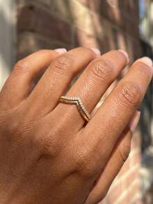 2pcs 925 Sterling Silver Geometric Rings, Vintage Elegant Jewelry Gift For Women, Suitable For Daily Wear And Party - Gold - View 8