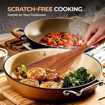 Free Shipping 5 Piece Set Of Wooden Spoon Spatula Soup Spoon Tableware Wooden Kitchen Utensils Set Wooden Spoon, No Peculiar Smell, Corrosion Resistance And High Temperature Resistance, Multifunctional Shovel Spoon Series