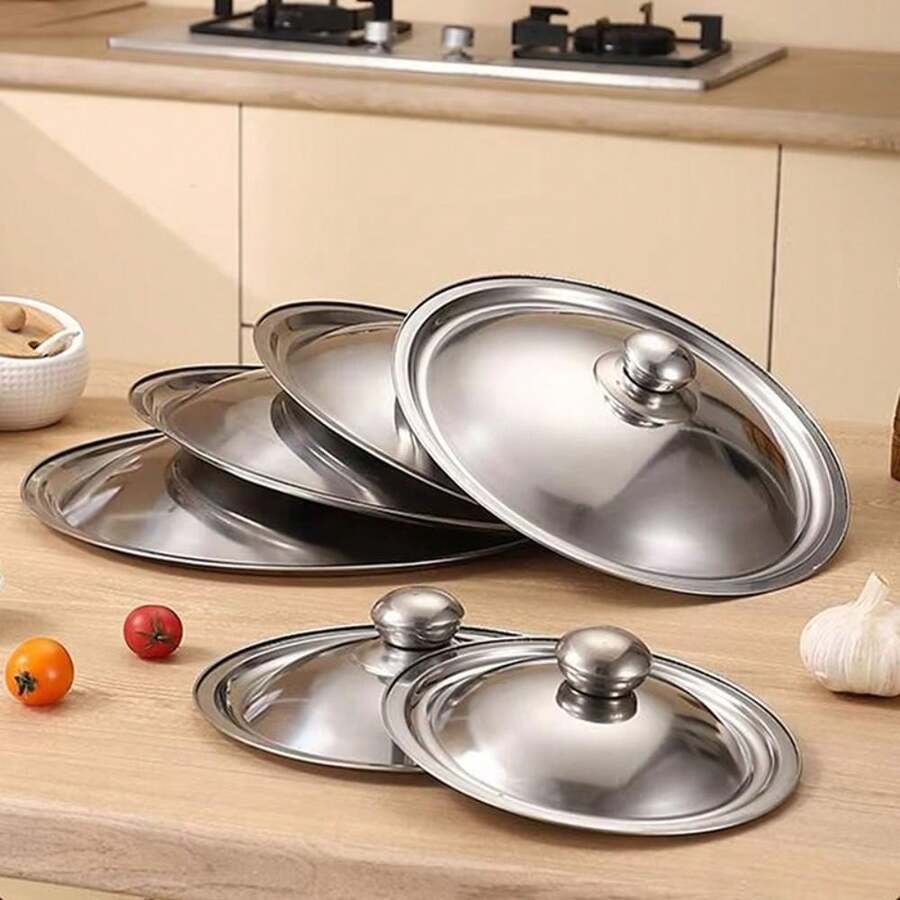 28-42cm Tapa de olla de acero inoxidable universal, tapa de sartén, tapa de olla reutilizable, tapa de recipiente para restaurante y menaje de cocina - Multicolor - Ver 1