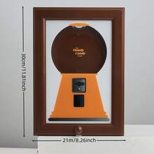 Wall-Mounted Square Candy Photo Frame, Candy Dispenser Photo Frame, Hanging Candy Photo Frame, Photo Frame With Built-In Candy Dispenser, Convenient And Quick Dispensing Of Candy, Nuts, Pet Treats, Candy Photo Frame - Brown - View 10