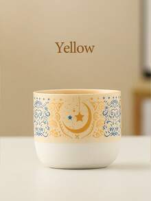 1/4 Pcs Islamic Style Ceramic Mug, Moon & Star Pattern, 230ml/7.78oz, Red, Suitable For Daily Home Use, Can Hold Tea/Coffee/Espresso, Ramadan/Eid Al-Fitr Tableware Gift - Multicolor - View 16