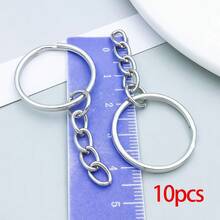 5/10个装钥匙扣夹银色金属钥匙扣，带旋转弹簧钩，龙虾扣，适用于情人节钥匙扣、珠宝制作、钥匙链扣环 - 彩色 - 查看 14
