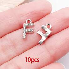 10/26pcs Rhinestones A-Z Alphabet Letter Charms Glitter Crystal Letter Beads For DIY Bracelet Necklace Earrings Choker Craft - Silver - View 32