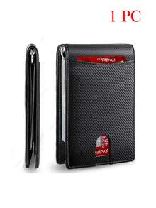 超薄RFID屏蔽信用卡夹 碳纤维PU皮革双折智能钱包 身份证银行卡夹 金属钱夹 男士双折钱包 - 彩色 - 查看 9