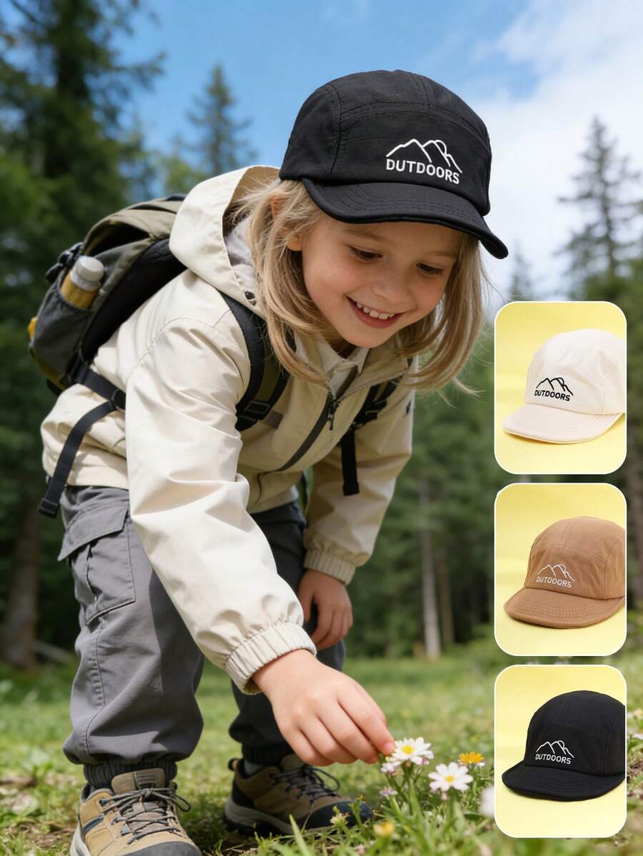 1pc Kids Baseball Cap, Summer Sun Protection Mountain Peak & Letter Pattern Baseball Cap For Boys And Girls, Suitable For Outdoor Sports And Casual Wear - 1PC - View 1