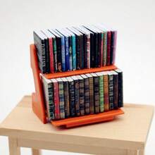 Dollhouse Flower Shelf Double Drawer Storage Bookshelf, Mini Furniture Model, Living Room Scene - Multicolor - View 4