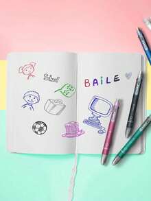 Bộ bút bi đa năng 6 trong 1, gồm 5 bút bi màu và 1 bút chì bấm có tẩy, thích hợp cho trường học, văn phòng, dụng cụ viết. Bút bi đa chức năng 5 trong 1, viết tiện lợi, 5 bút bi màu 0.7mm + bút chì bấm nhựa 0.5mm, 6 trong 1, nhiều màu sắc. - nhiều màu - Xem 9