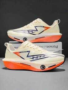 L.S.W.P 男士透气公路跑鞋 - 减震耐磨鞋底,EVA 缓冲,轻质低帮运动鞋,条纹设计,适合健身、慢跑和日常穿着,时尚运动风格,配有 EVA 软鞋垫 - 白色 - 查看 15