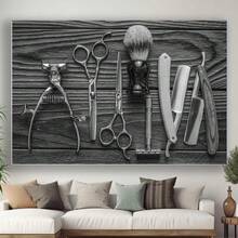 Framed  Hair Salon Barber Shop Tools Barber Poster  Canvas Wall Art Prints For Wall Decor Room Decor Bedroom Decor Gifts Birthdays,Valentine's Day For Living Room, Bedroom, Kitchen,Restroom Decoration - Framed - View 5