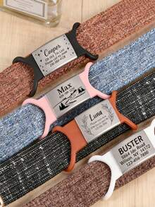 1pc Customized Silent Pet ID Tag: Silicone Pet ID Tag, Laser Engraved, Military Style, Silicone Dog Tag For Collar, Silent Silicone Dog Tag, Sliding Dog Tag. Customized Pet ID Tag, Metal Dog Name Plate, Dog Slide Lock Tag, Dog Gift. This Exquisite Pet Tag Is Made Using Laser Engraving Technology. - Multicolor - View 5