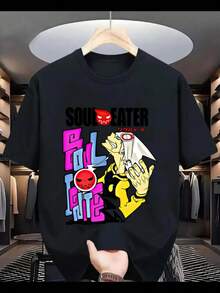 Soul Eater Graphic Tee Anime Soul Design, Cartoon Clothes - Black - View 1