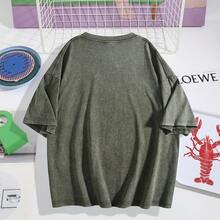 Women's Tops Letter Tee Graphic T-Shirts, Women Teens Oversized Graphic Tee Shirts Y2k Short Sleeve Floral Aesthetic Tshirt Top Summer Cute Preppy Clothes-For Women, Holiday, Vacation,Daily Casual Fashion And Versatility. - 橄欖綠 - 查看 3