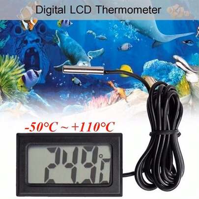 2 pièces Mini thermomètre numérique LCD avec sonde, capteur de température d'intérieur pratique, thermomètre convenant pour aquarium/réservoir de poissons/maison/réfrigérateur