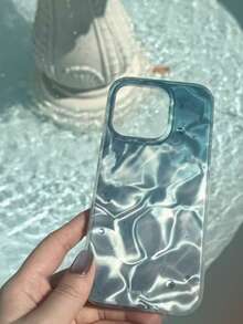 1pc New Asymmetrical Shell Tie Dye Water Wave Pattern Fashionable Phone Case Compatible With IPhone 11/12/12 Pro, 13/14/15, 13 Pro/14 Pro/15 Pro, 12 Pro Max/13 Pro Max/14 Pro Max/15 Pro Max, 16, 16 Pro, 16 Pro Max, 17, 17 Pro, 17 Pro Max, Shock-Proof, Unisex, Couples, Birthday, Exquisite Gift - Multicolor - View 3