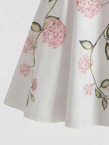 JTI Đầm ống midi dáng chữ A in hoa thanh lịch dành cho nữ, kiểu dáng cổ điển, phù hợp cho phù dâu, tiệc ngoài trời, mùa xuân/hè. - trắng - Xem 9