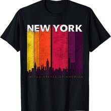 Cool New York City Skyline Graphic Shirts, New York City T-Shirt - 酒紅色 - 查看 1
