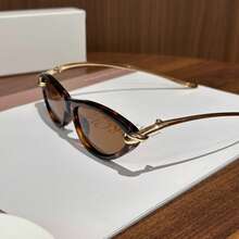 1副猫眼结节脚链时尚女式眼镜，豹纹波西米亚风PC（聚碳酸酯）材质，四季皆宜 - 彩色 - 查看 6