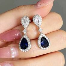 1Pair Exaggerated Personality Earrings Micro Inlaid Stud Earrings Women Versatile Personality Earrings - T-11 - 查看 3