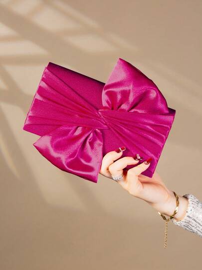Satin Butterfly Shaped Clutch Bag, Suitable For Balls And Formal Occasions