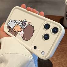 rose bouquet  For  16 16E 15 14 13 12 11 Pro Max 16 15 14 Plus 13 12 MINI   Thickened Shockproof, Premium Silicone, Trendy Creative Soft Shell - Ramo de rosas - Borgoña LUQHEY - Ver 8